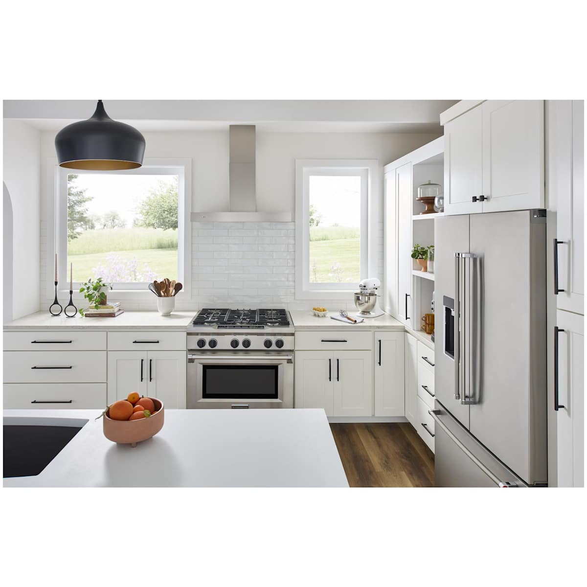 Jeffrey Alexander - 905-128SN - Whitlock 5-1/16" Center to Center Contemporary Square Bar Cabinet Handle / Drawer Pull in Satin Nickel