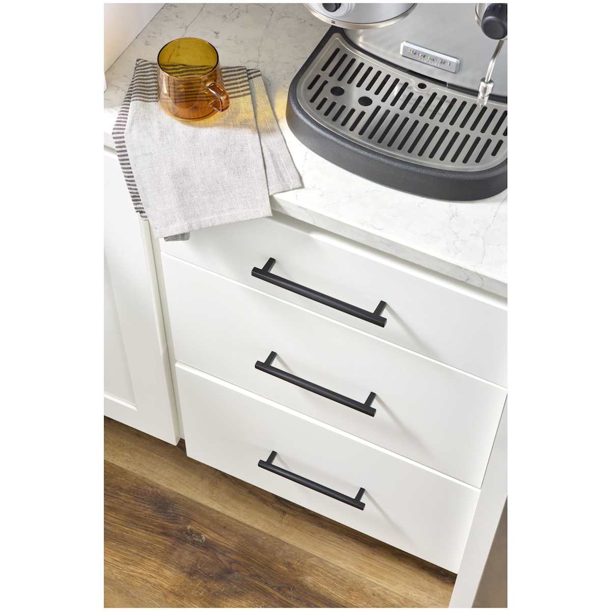 Jeffrey Alexander - 905-128SN - Whitlock 5-1/16" Center to Center Contemporary Square Bar Cabinet Handle / Drawer Pull in Satin Nickel