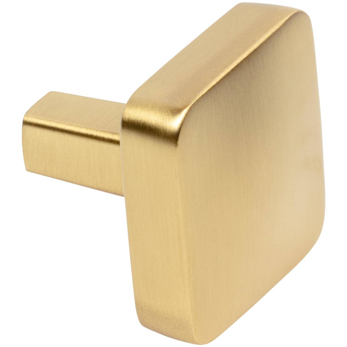 Jeffrey Alexander - 905BG - Whitlock 1-1/4" Square Cabinet / Drawer Knob with Soft Rounded Edges in Brushed Gold