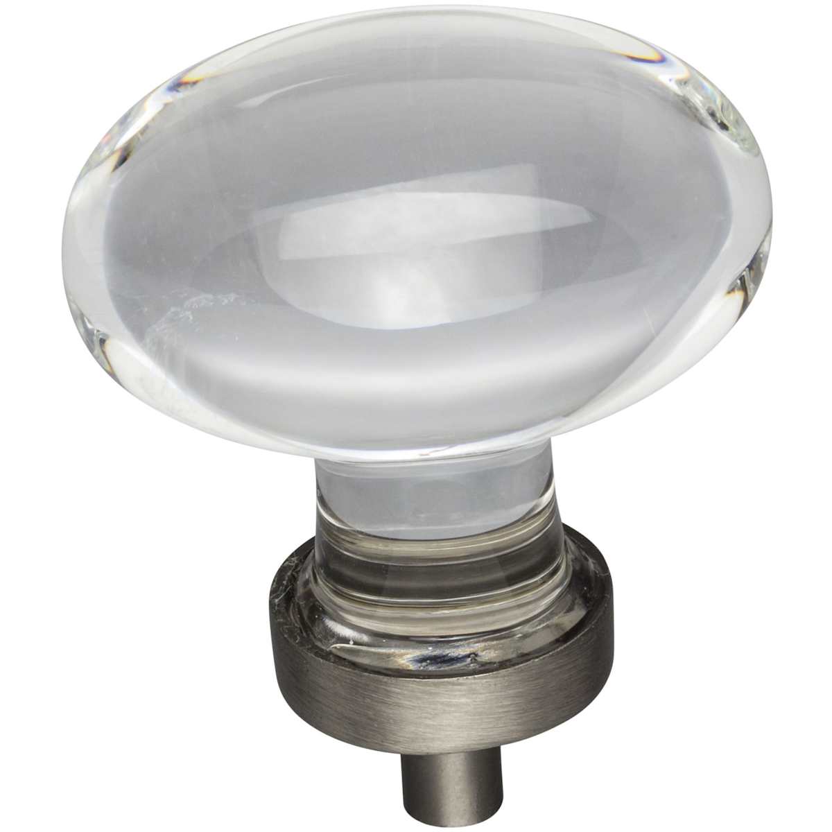Jeffrey Alexander - G110L-DBAC - Harlow 1-5/8" Oval Glam Football Egg Glass Cabinet Knob / Drawer Knob in Brushed Oil Rubbed Bronze