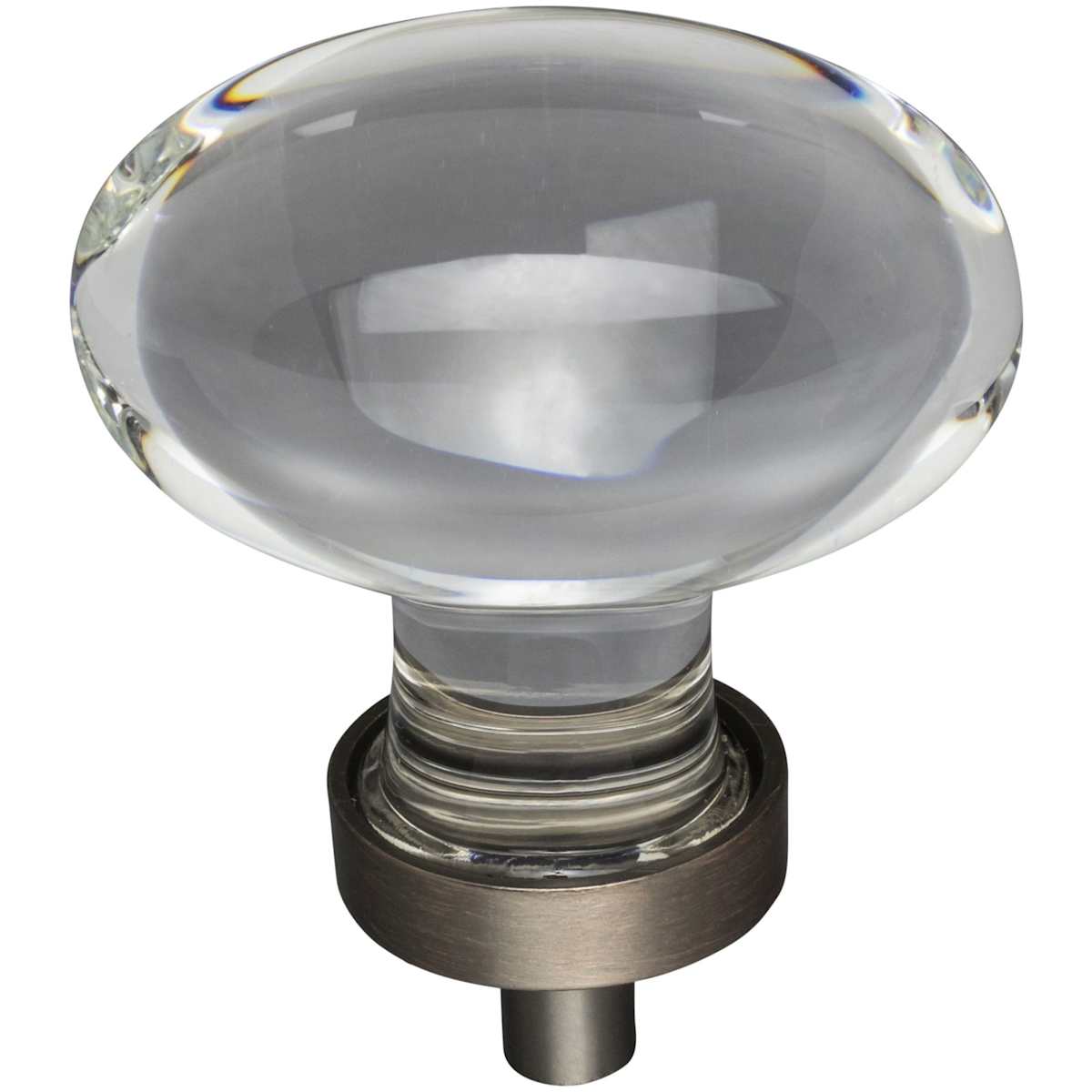 Jeffrey Alexander - G110L-DBAC - Harlow 1-5/8" Oval Glam Football Egg Glass Cabinet Knob / Drawer Knob in Brushed Oil Rubbed Bronze