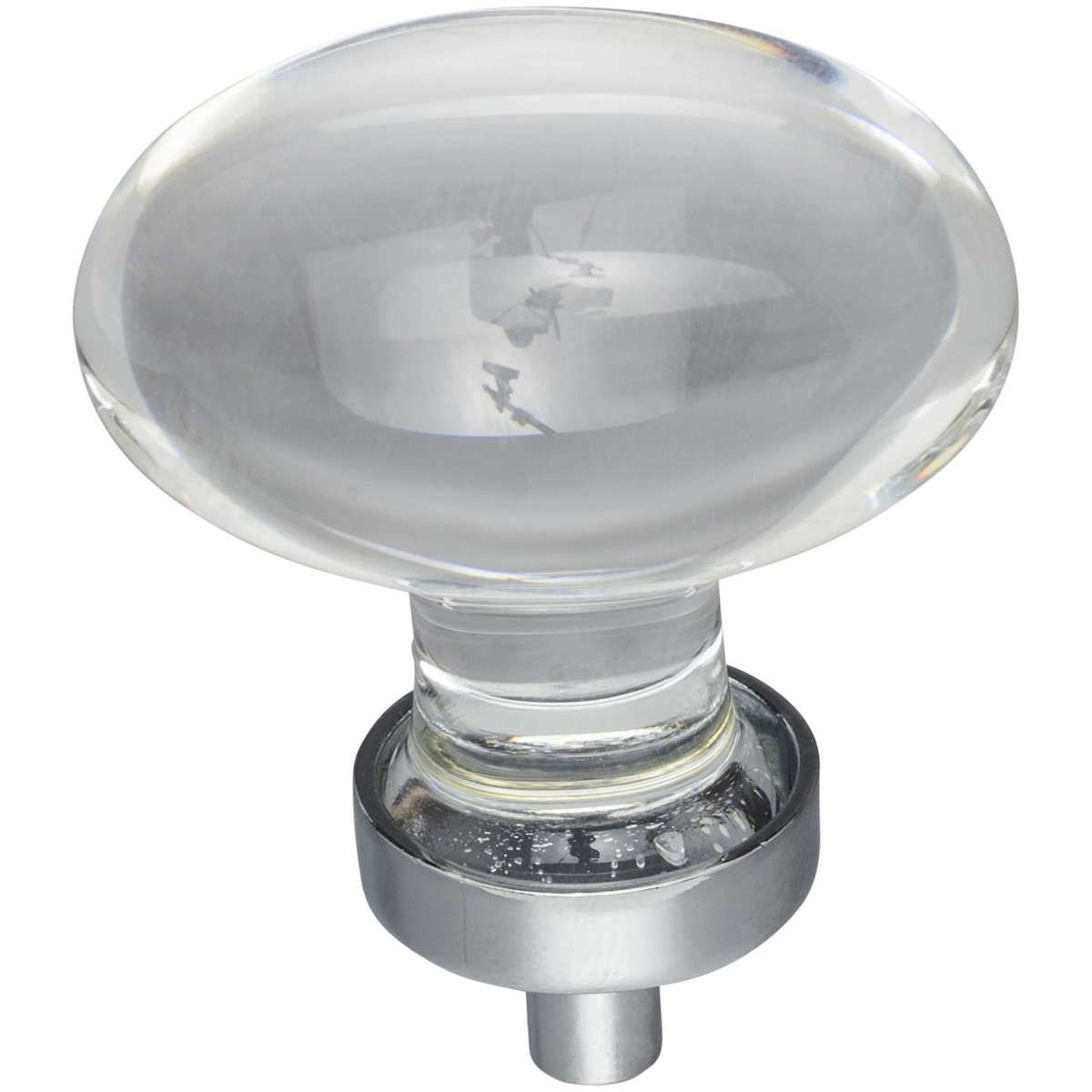 Jeffrey Alexander - G110L-DBAC - Harlow 1-5/8" Oval Glam Football Egg Glass Cabinet Knob / Drawer Knob in Brushed Oil Rubbed Bronze