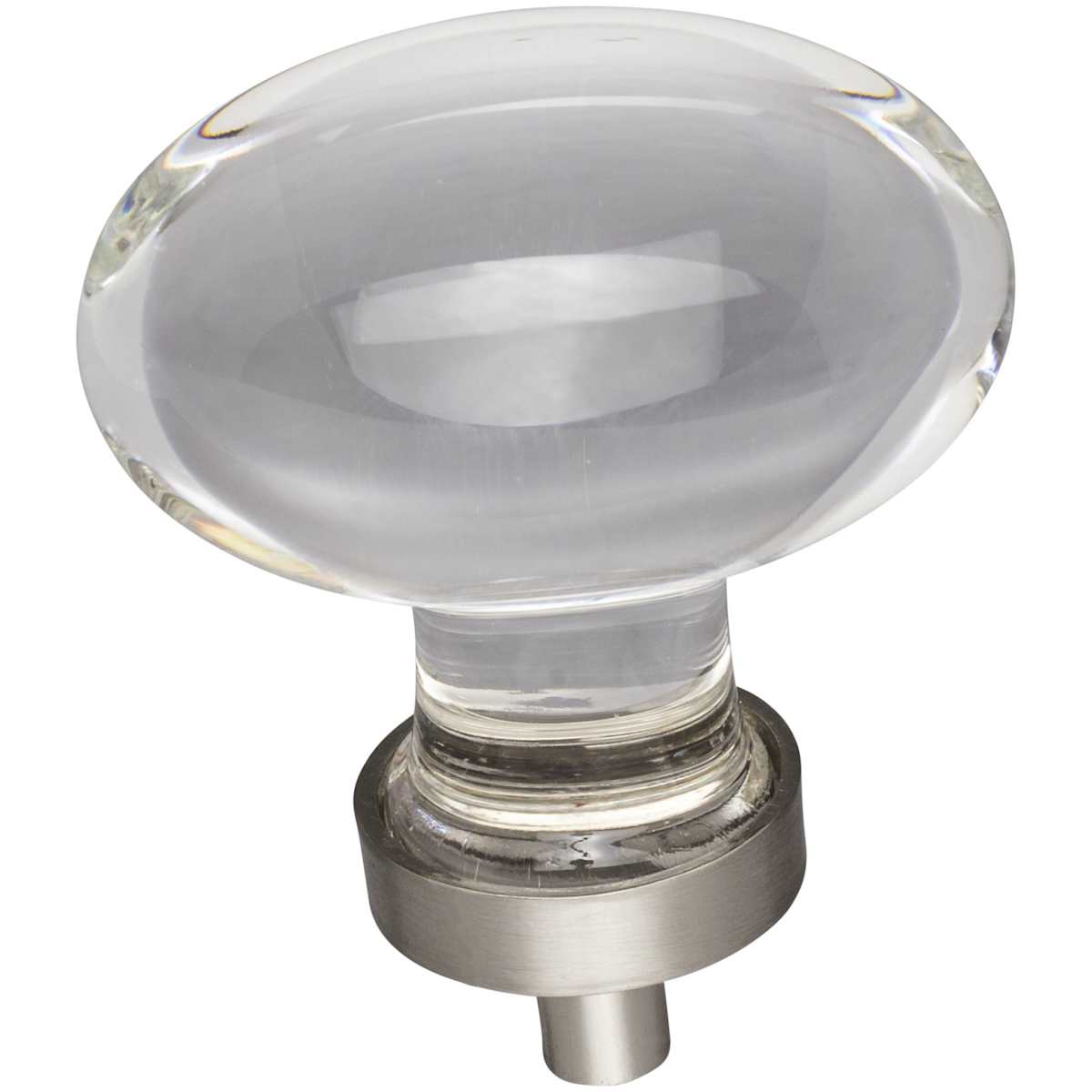 Jeffrey Alexander - G110L-DBAC - Harlow 1-5/8" Oval Glam Football Egg Glass Cabinet Knob / Drawer Knob in Brushed Oil Rubbed Bronze