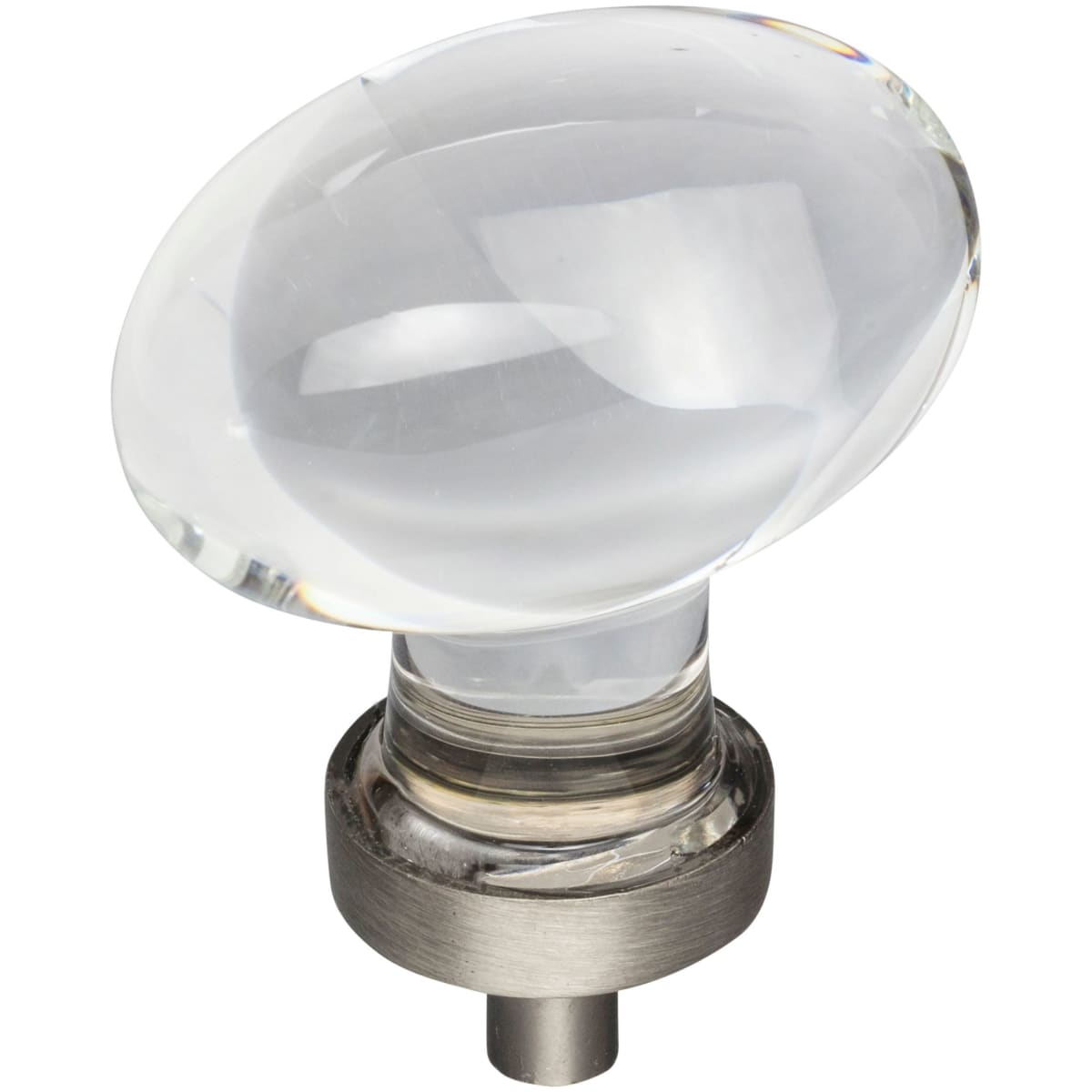 Harlow 1-5/8" Oval Glam Football Egg Glass Cabinet Knob / Drawer Knob