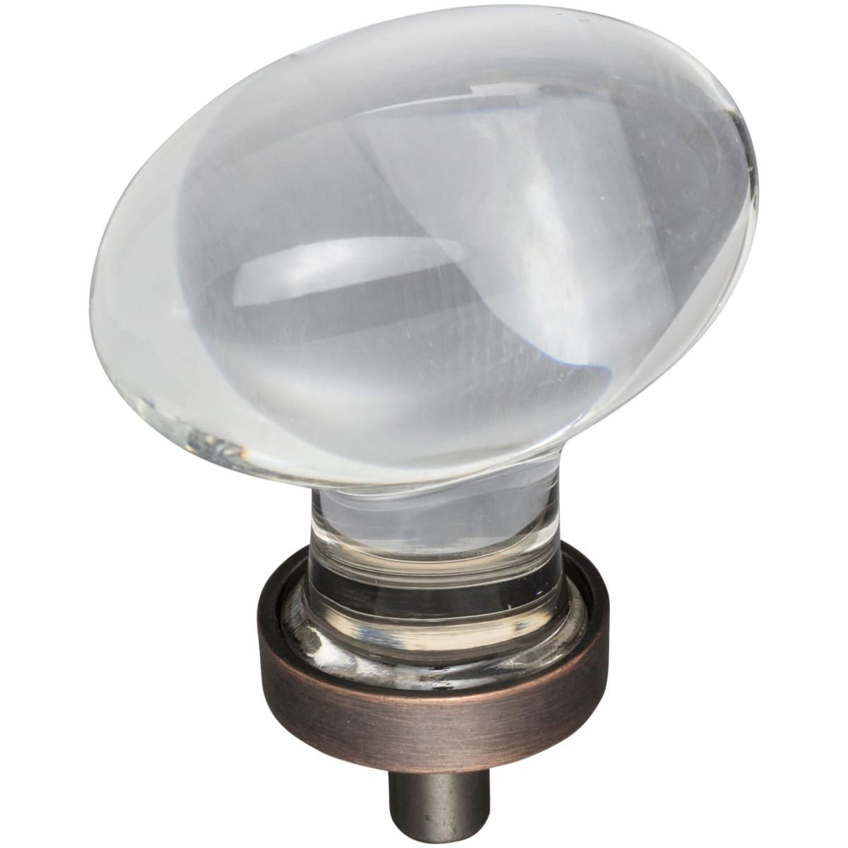 Jeffrey Alexander - G110L-DBAC - Harlow 1-5/8" Oval Glam Football Egg Glass Cabinet Knob / Drawer Knob in Brushed Oil Rubbed Bronze