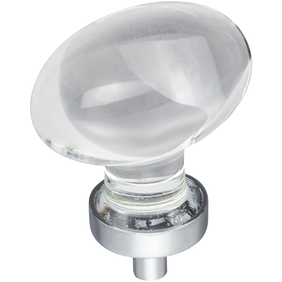 Harlow 1-5/8" Oval Glam Football Egg Glass Cabinet Knob / Drawer Knob