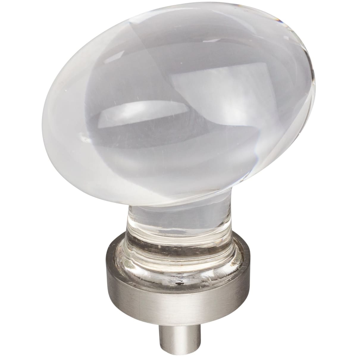 Harlow 1-5/8" Oval Glam Football Egg Glass Cabinet Knob / Drawer Knob