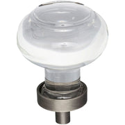 Jeffrey Alexander - G120BNBDL - Harlow 1-7/16" Glam Round Button Glass Cabinet Knob / Drawer Knob in Brushed Pewter