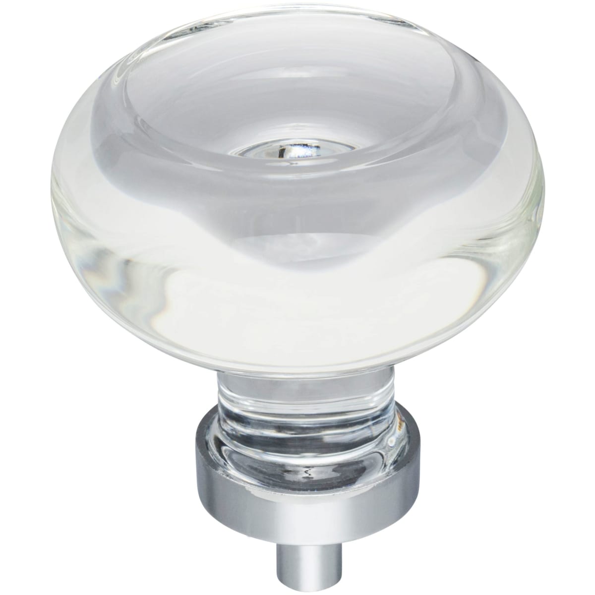Harlow 1-3/4" Glam Round Button Glass Cabinet Knob / Drawer Knob
