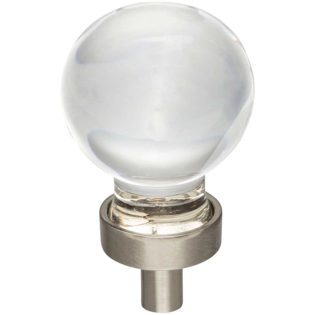 Jeffrey Alexander - G130SN - Harlow 1-1/16" Vintage Glam Ball Sphere Glass Cabinet Knob / Drawer Knob in Satin Nickel