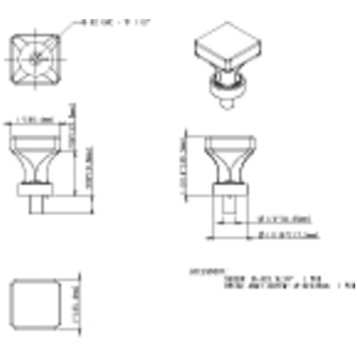 Jeffrey Alexander - G140SN - Harlow 1" Square Vintage Glam Glass Cabinet Knob / Drawer Knob in Satin Nickel