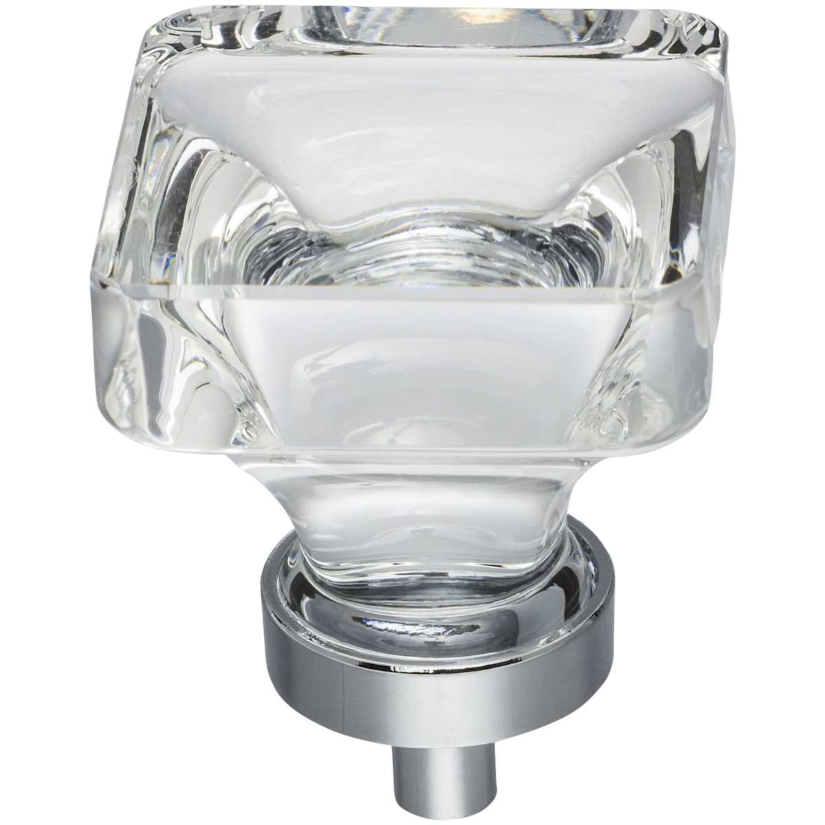 Jeffrey Alexander - G140L-DBAC - Harlow 1-3/8" Glam Square Glass Cabinet Knob / Drawer Knob in Brushed Oil Rubbed Bronze
