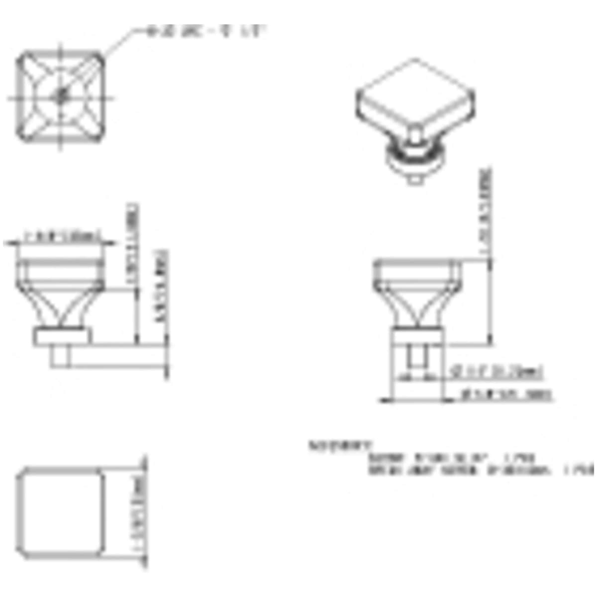 Jeffrey Alexander - G140L-DBAC - Harlow 1-3/8" Glam Square Glass Cabinet Knob / Drawer Knob in Brushed Oil Rubbed Bronze