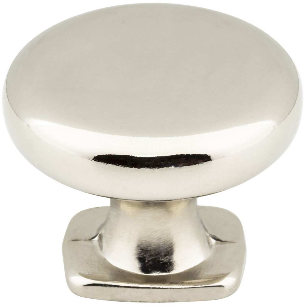 Jeffrey Alexander - MO6303NI - Belcastel 1 - 1-3/8" Traditional Classic Round Mushroom Cabinet Knob with Square Platform Base in Polished Nickel