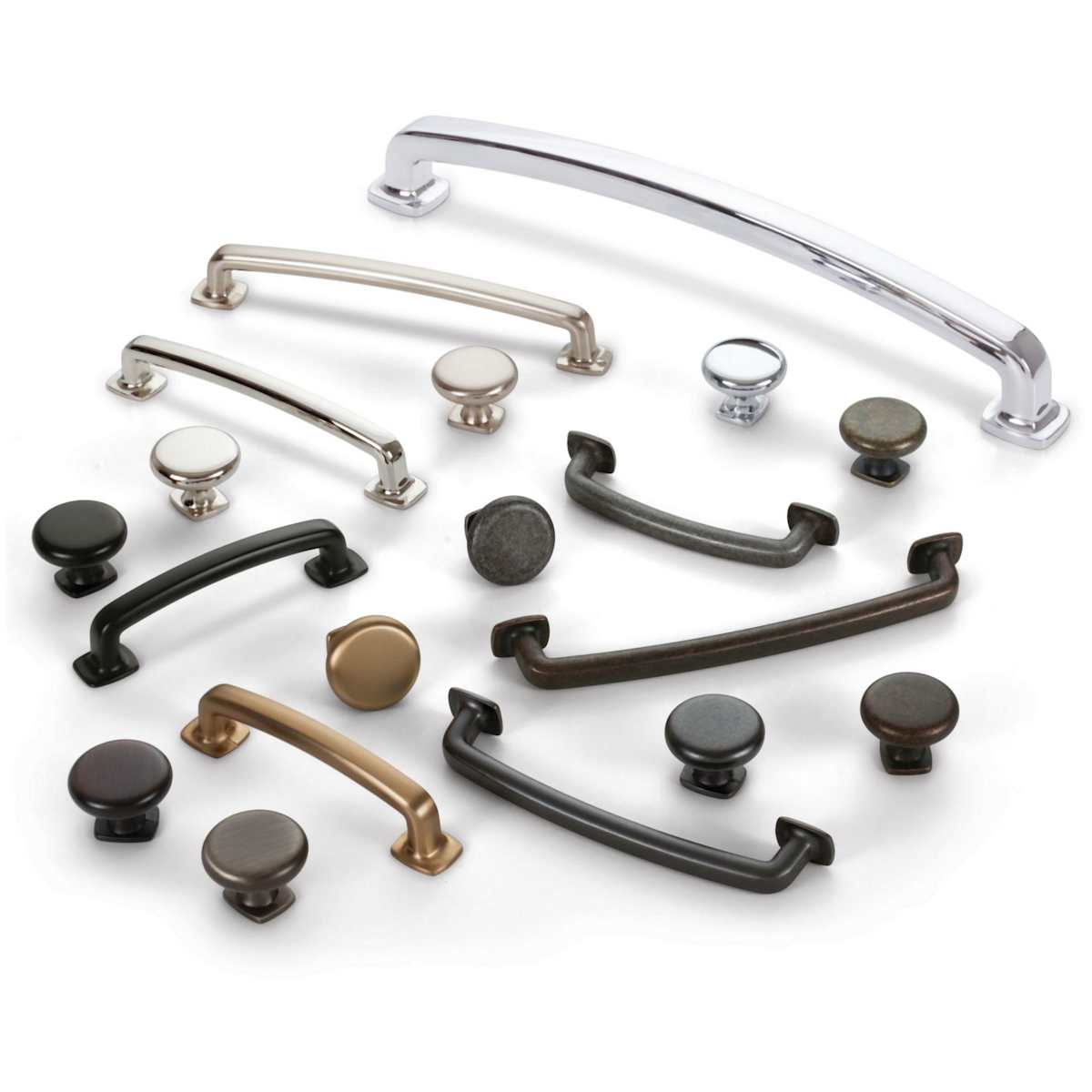 Jeffrey Alexander - MO6303NI - Belcastel 1 - 1-3/8" Traditional Classic Round Mushroom Cabinet Knob with Square Platform Base in Polished Nickel