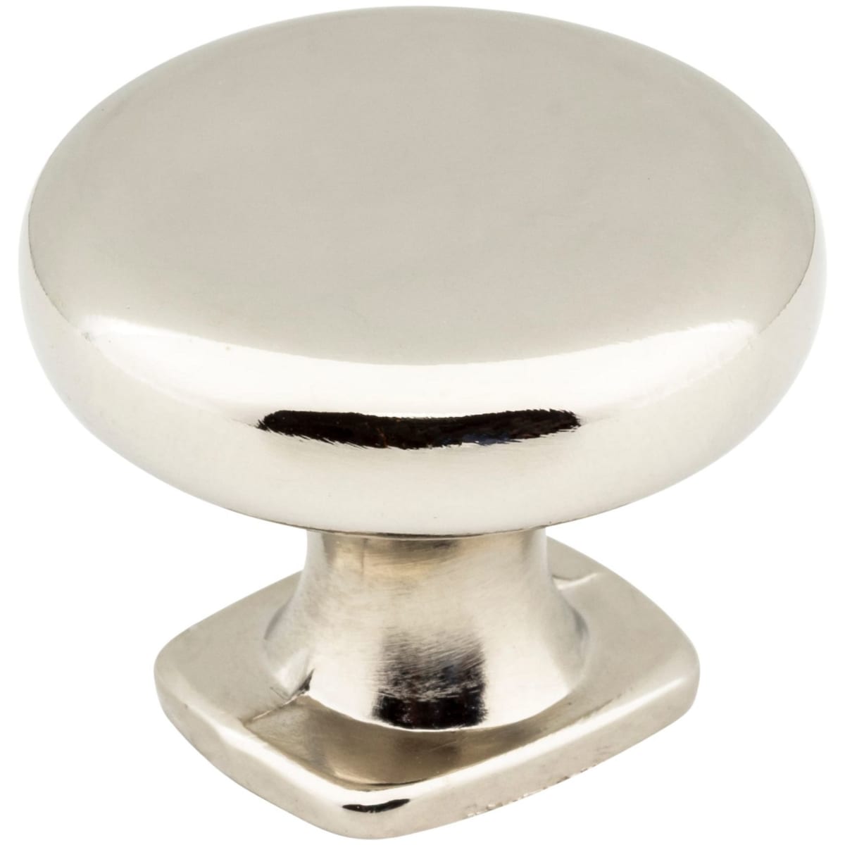 Jeffrey Alexander - MO6303NI - Belcastel 1 - 1-3/8" Traditional Classic Round Mushroom Cabinet Knob with Square Platform Base in Polished Nickel
