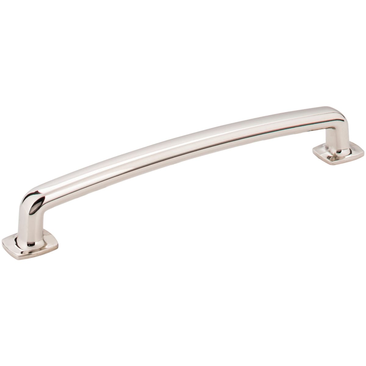 Jeffrey Alexander - MO6373-160NI - Belcastel One - 6-5/16" (160 mm) Center to Center Soft Square Cabinet Handle / Drawer Pull with Square Feet in Polished Nickel