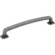 Jeffrey Alexander - MO6373-160SIM-D - Belcastel One - 6-5/16" (160 mm) Center to Center Soft Square Cabinet Handle / Drawer Pull with Square Feet in Distressed Antique Silver