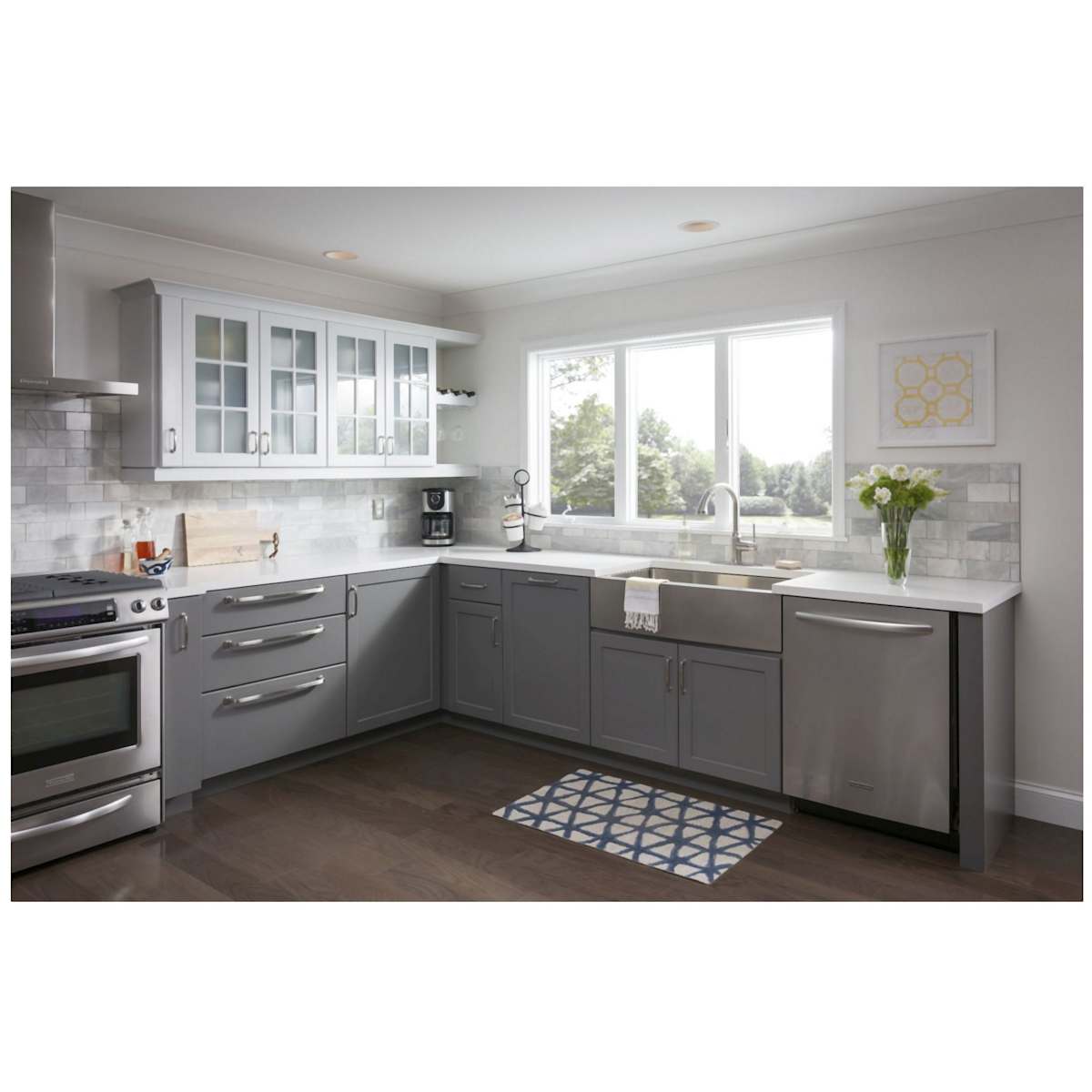 Jeffrey Alexander - MO6373-18MB - Belcastel 1 - 18" Center to Center Soft Square Appliance Handle / Appliance Pull with Square Feet in Matte Black