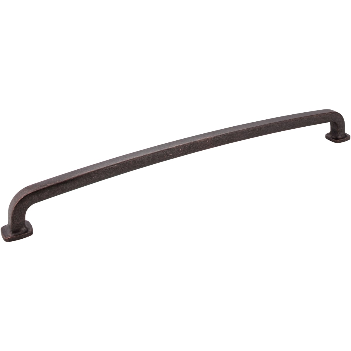 Jeffrey Alexander - MO6373-18DMAC - Belcastel 1 - 18" Center to Center Soft Square Appliance Handle / Appliance Pull with Square Feet in Distressed Oil Rubbed Bronze