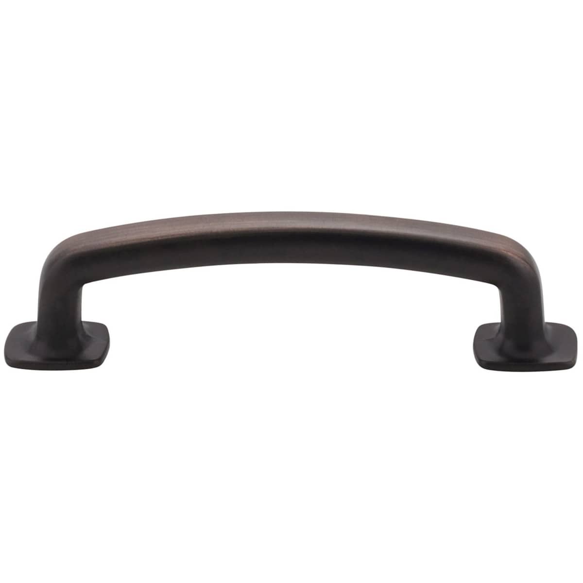 Jeffrey Alexander - MO6373SIM-D - Belcastel 1 - 3-3/4" (96 mm) Center to Center Soft Square Bold Cabinet Handle / Drawer Pull with Square Feet in Distressed Antique Silver