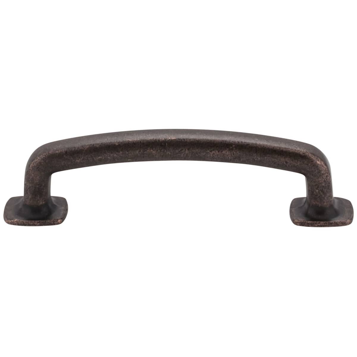 Jeffrey Alexander - MO6373SIM-D - Belcastel 1 - 3-3/4" (96 mm) Center to Center Soft Square Bold Cabinet Handle / Drawer Pull with Square Feet in Distressed Antique Silver