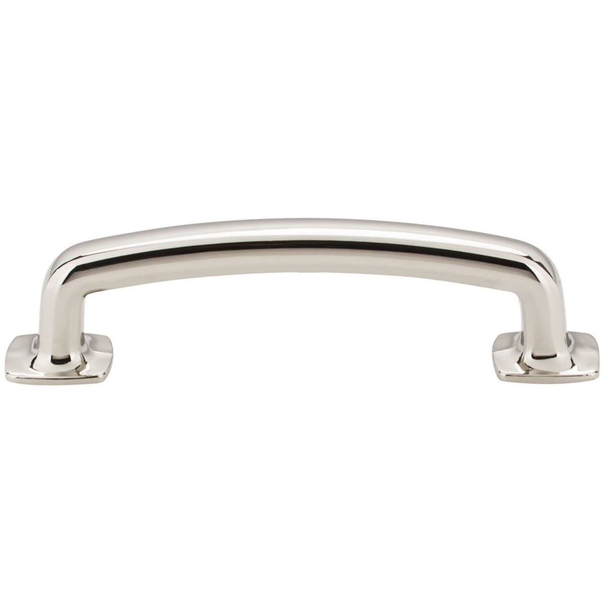 Jeffrey Alexander - MO6373SIM-D - Belcastel 1 - 3-3/4" (96 mm) Center to Center Soft Square Bold Cabinet Handle / Drawer Pull with Square Feet in Distressed Antique Silver