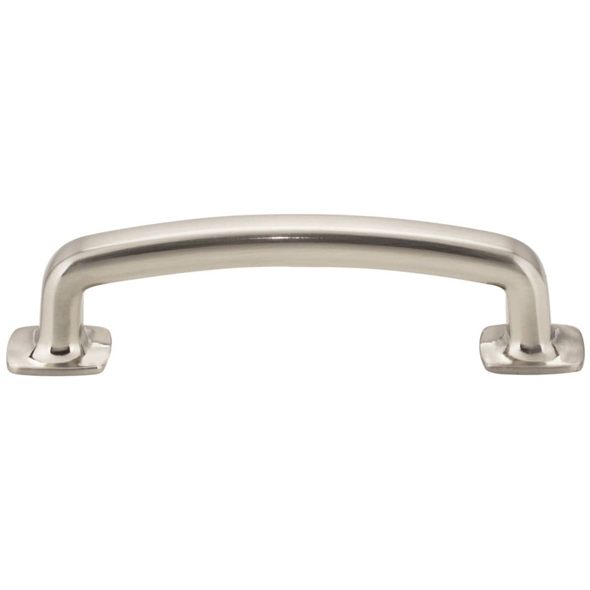 Jeffrey Alexander - MO6373SIM-D - Belcastel 1 - 3-3/4" (96 mm) Center to Center Soft Square Bold Cabinet Handle / Drawer Pull with Square Feet in Distressed Antique Silver