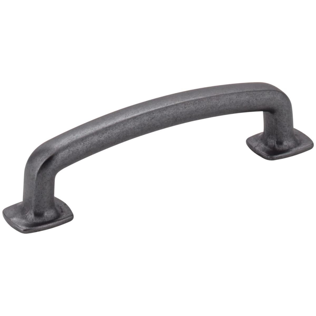 Jeffrey Alexander - MO6373DACM - Belcastel 1 - 3-3/4" (96 mm) Center to Center Soft Square Bold Cabinet Handle / Drawer Pull with Square Feet in Gun Metal