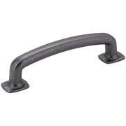 Jeffrey Alexander - MO6373DACM - Belcastel 1 - 3-3/4" (96 mm) Center to Center Soft Square Bold Cabinet Handle / Drawer Pull with Square Feet in Gun Metal