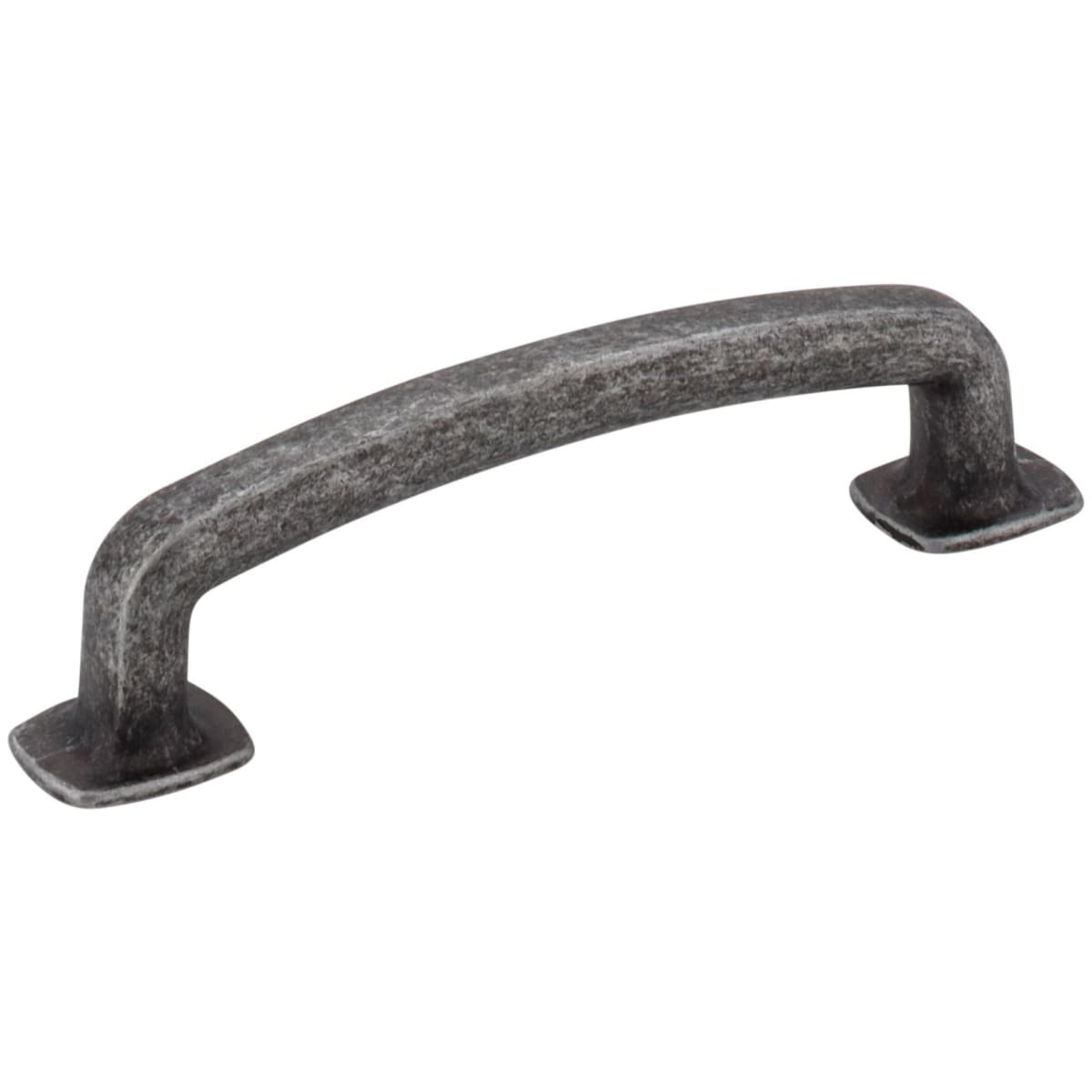 Jeffrey Alexander - MO6373SIM-D - Belcastel 1 - 3-3/4" (96 mm) Center to Center Soft Square Bold Cabinet Handle / Drawer Pull with Square Feet in Distressed Antique Silver