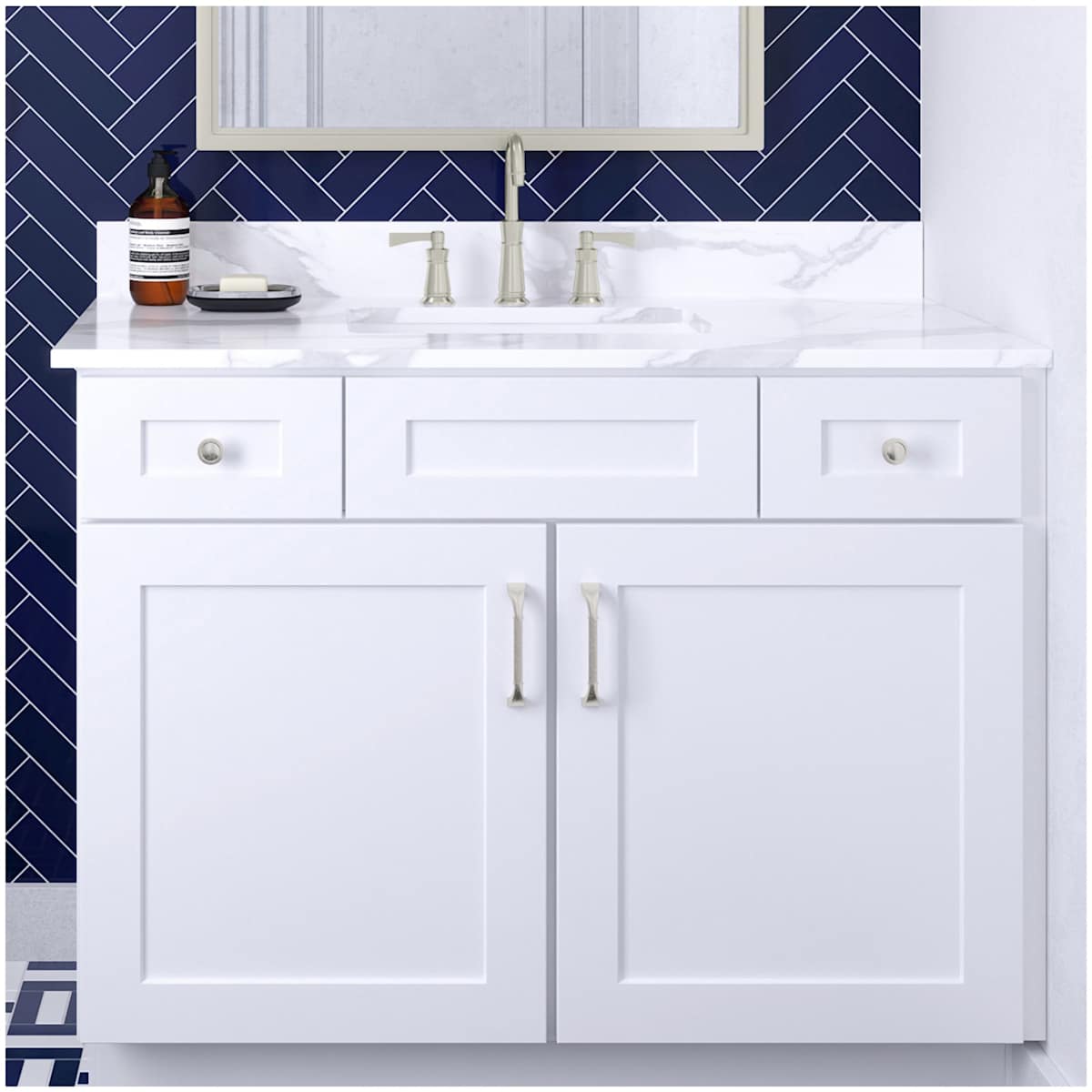 Jeffrey Alexander - Z281-160SN - Cordova 6-5/16" Center to Center American Colonial Reeded Cabinet Handle / Drawer Pull in Satin Nickel