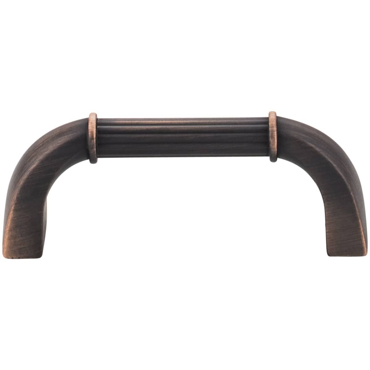Jeffrey Alexander - Z281-SN - Cordova 3" Center to Center American Colonial Reeded Cabinet Handle / Drawer Pull in Satin Nickel