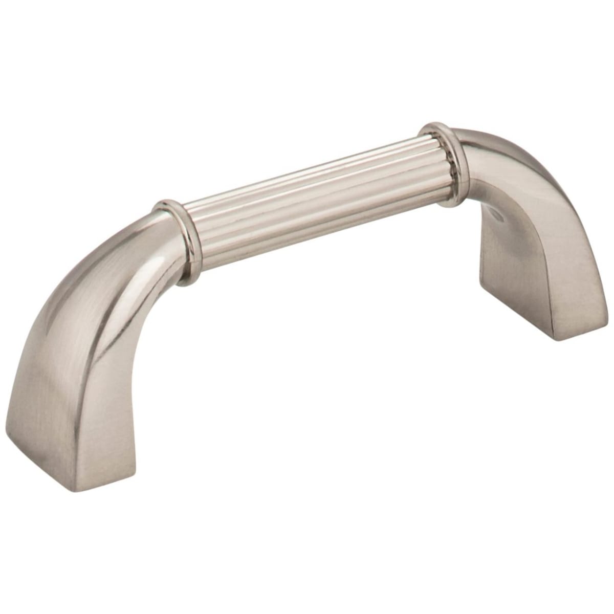Jeffrey Alexander - Z281-SN - Cordova 3" Center to Center American Colonial Reeded Cabinet Handle / Drawer Pull in Satin Nickel