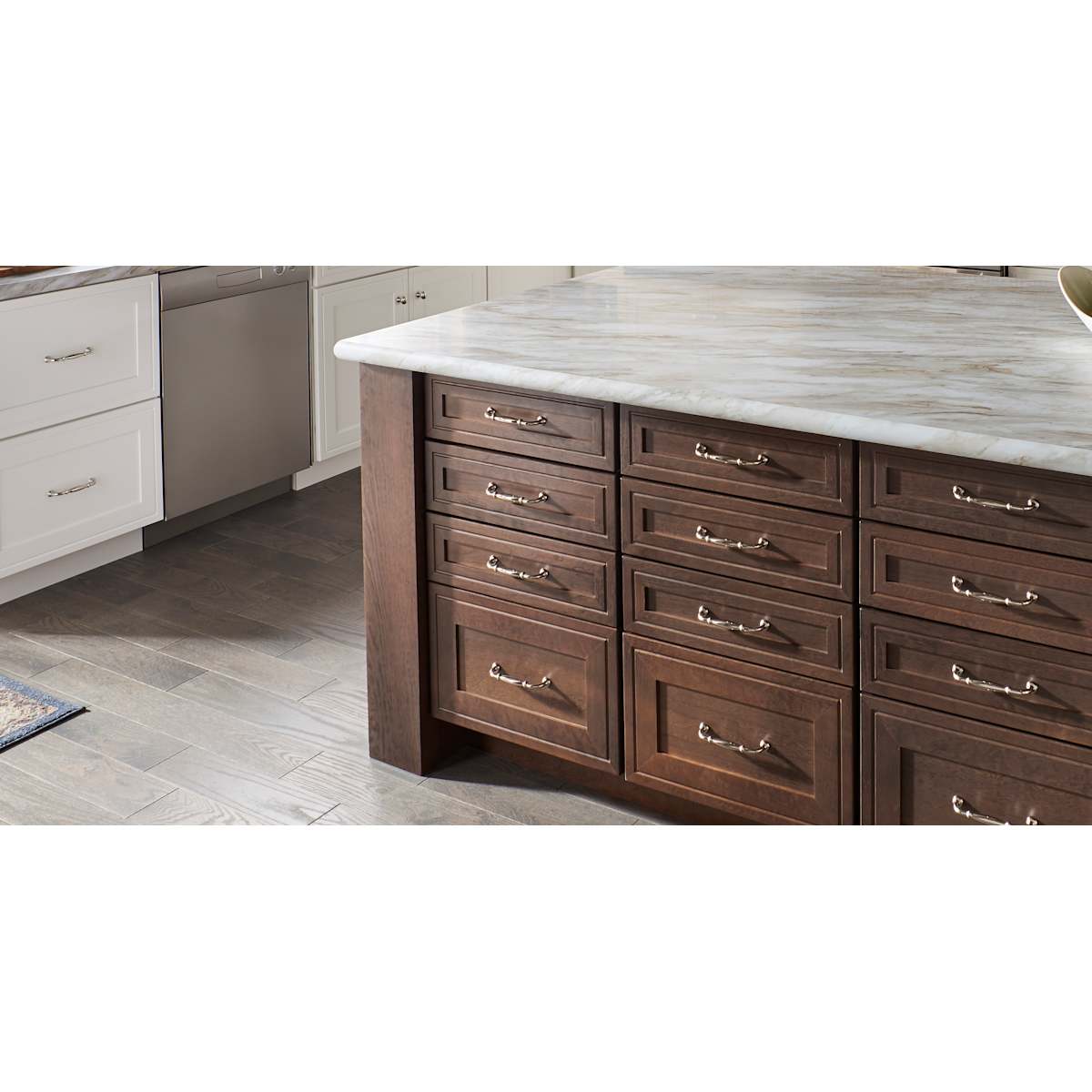 Jeffrey Alexander - 658-128PC - Tiffany 5-1/16" (128 mm) Center to Center Classic Transitional Cabinet Handle / Drawer Pull with Step Details in Polished Chrome