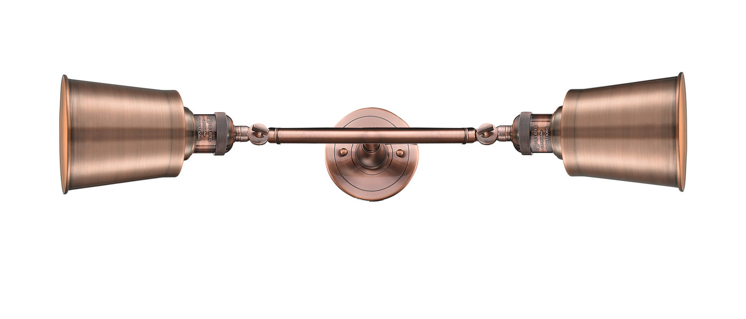 Innovations - 208L-AC-M9-AC - Two Light Bath Vanity - Franklin Restoration - Antique Copper