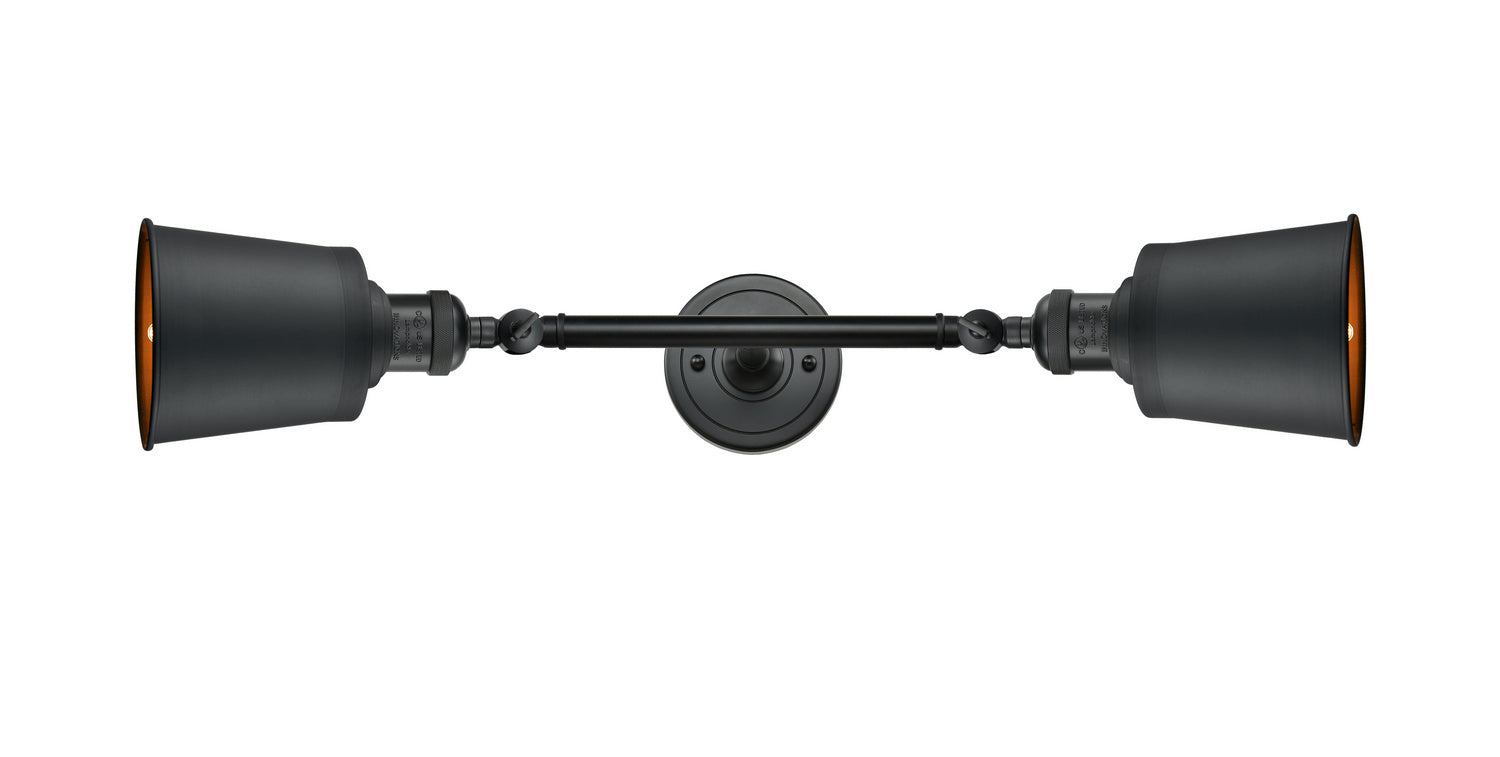 Innovations - 208L-BK-M9-BK - Two Light Bath Vanity - Franklin Restoration - Matte Black
