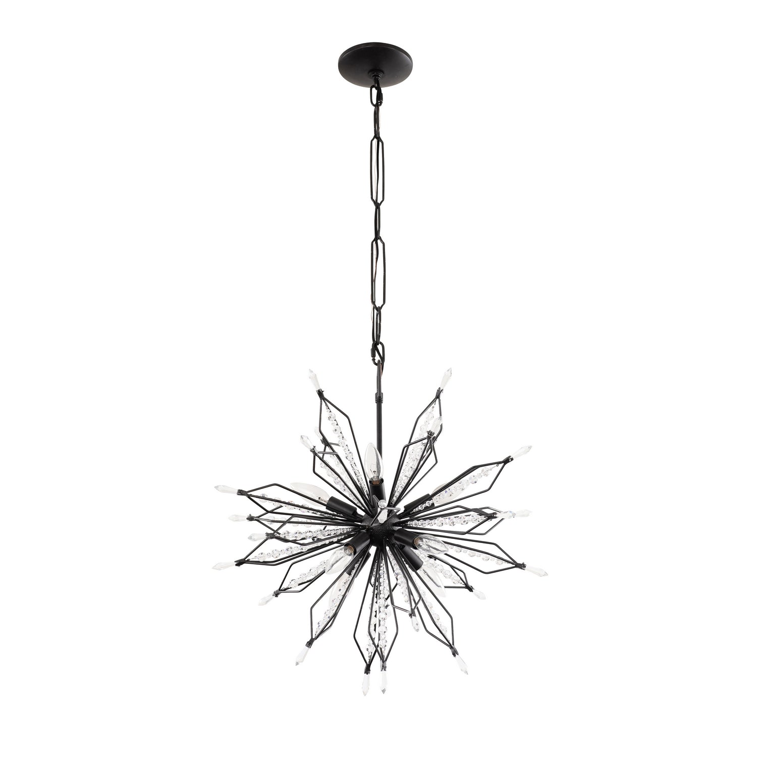 Varaluz - 311P08CB - Eight Light Pendant - Orbital - Carbon