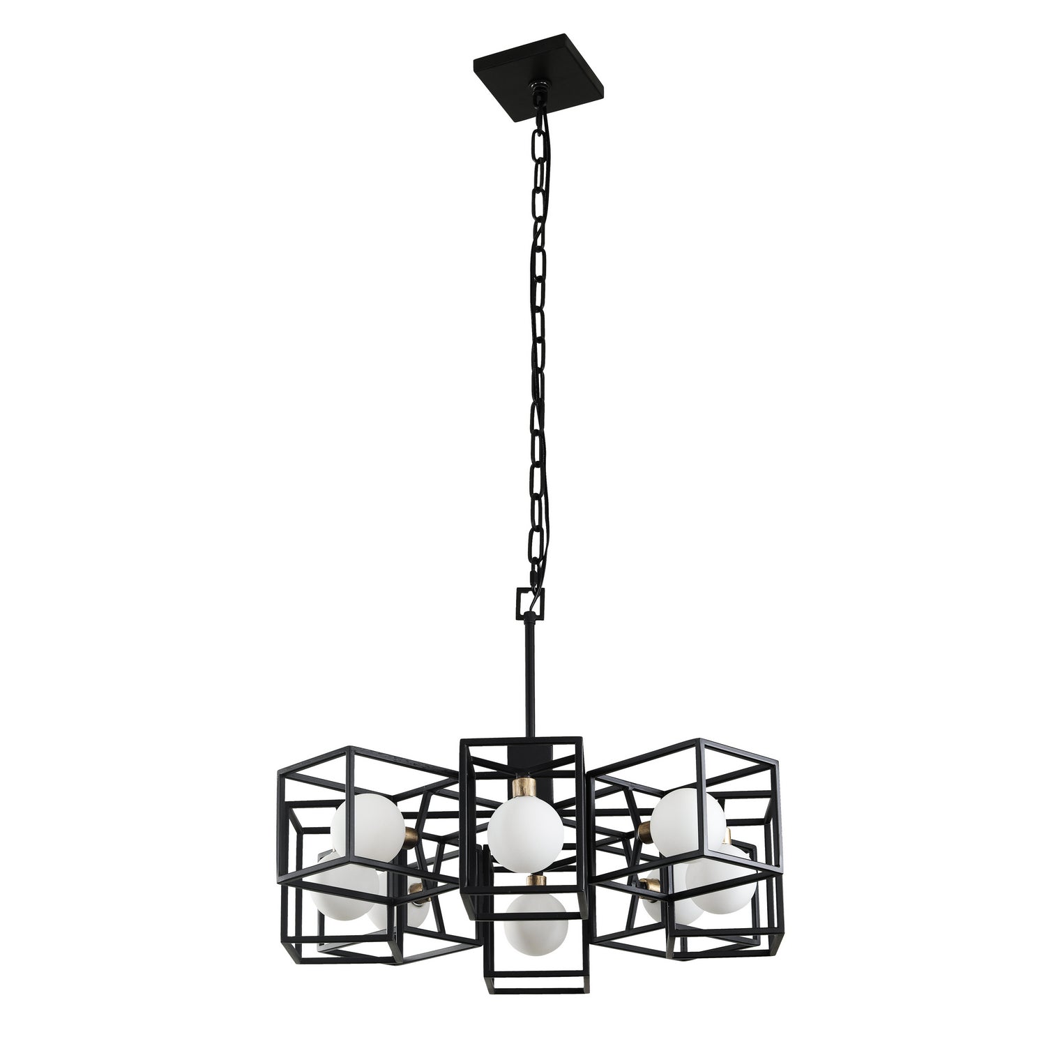 Varaluz - 325C08CBHG - Eight Light Pendant - Plaza - Carbon/Havana Gold