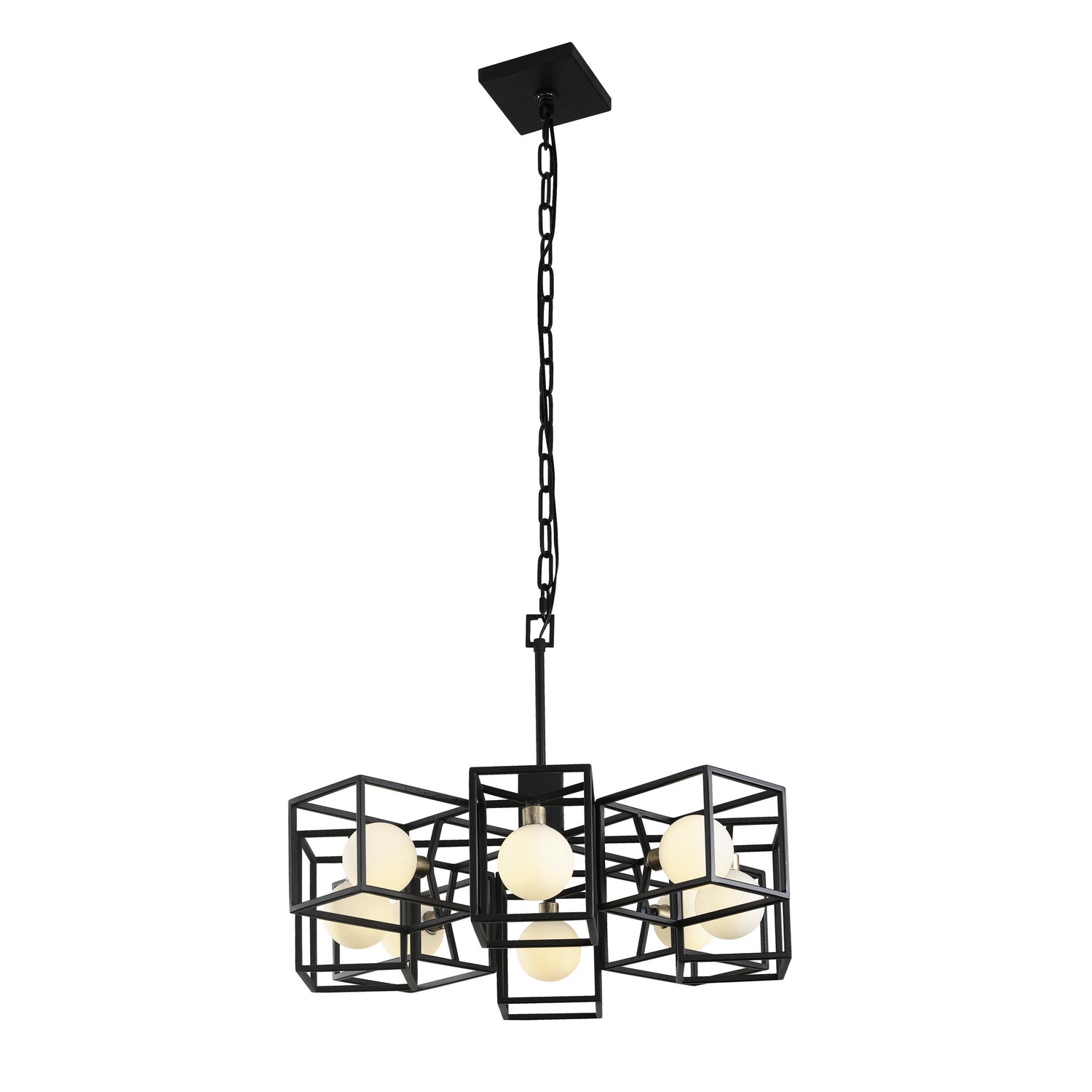 Varaluz - 325C08CBHG - Eight Light Pendant - Plaza - Carbon/Havana Gold