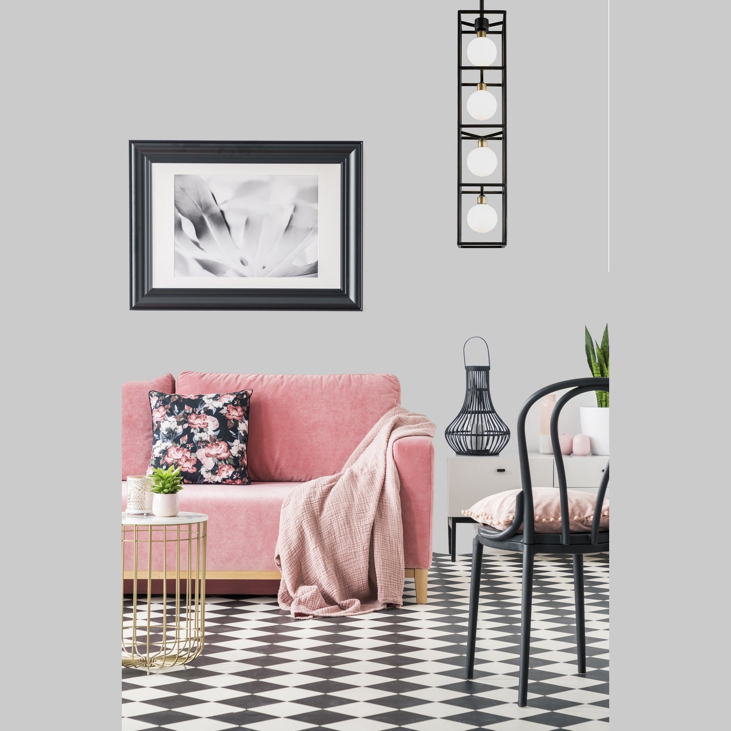 Varaluz - 325F04CBHG - Four Light Foyer Pendant - Plaza - Carbon/Havana Gold