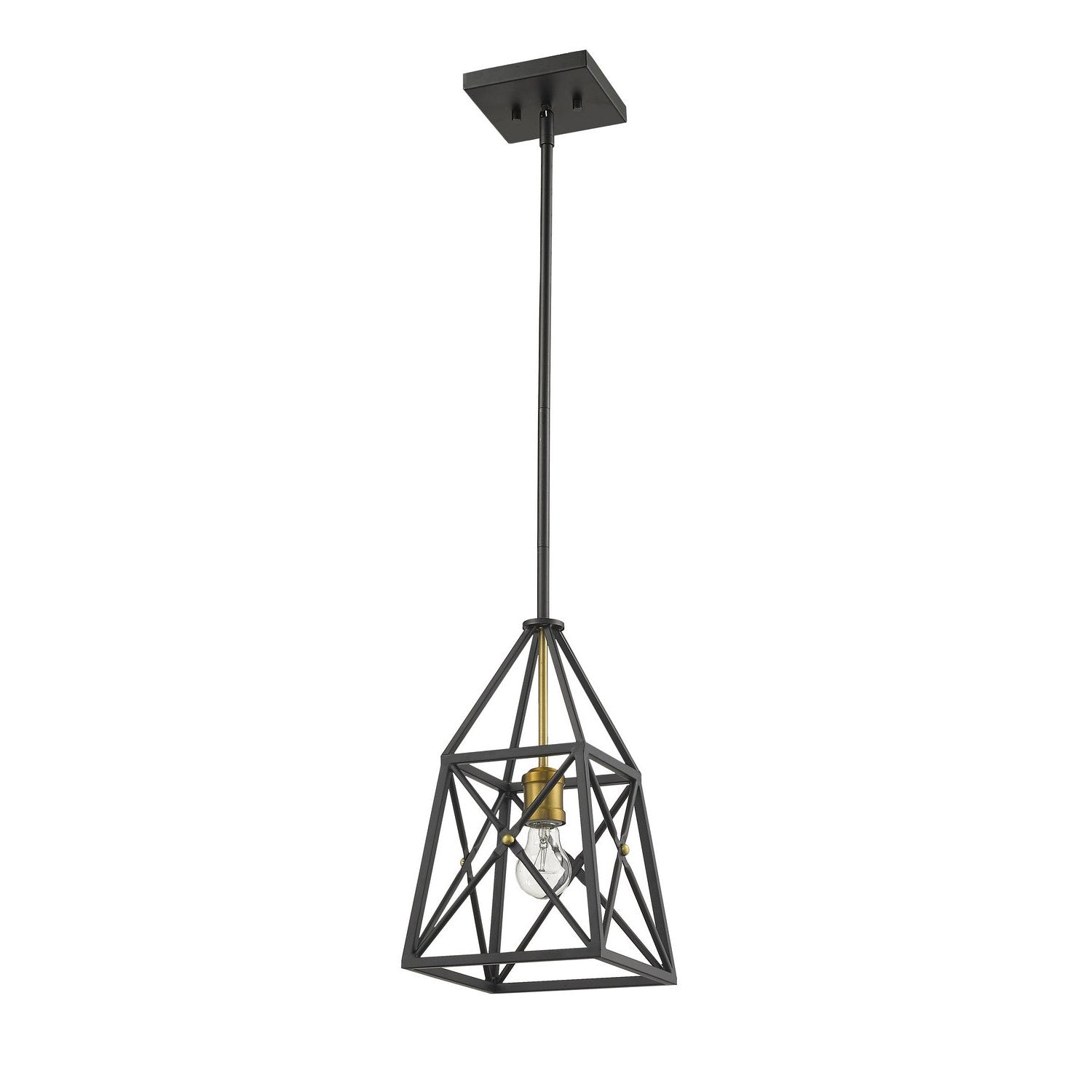 Z-Lite - 447MP-MB-OBR - One Light Pendant - Trestle - Matte Black + Olde Brass