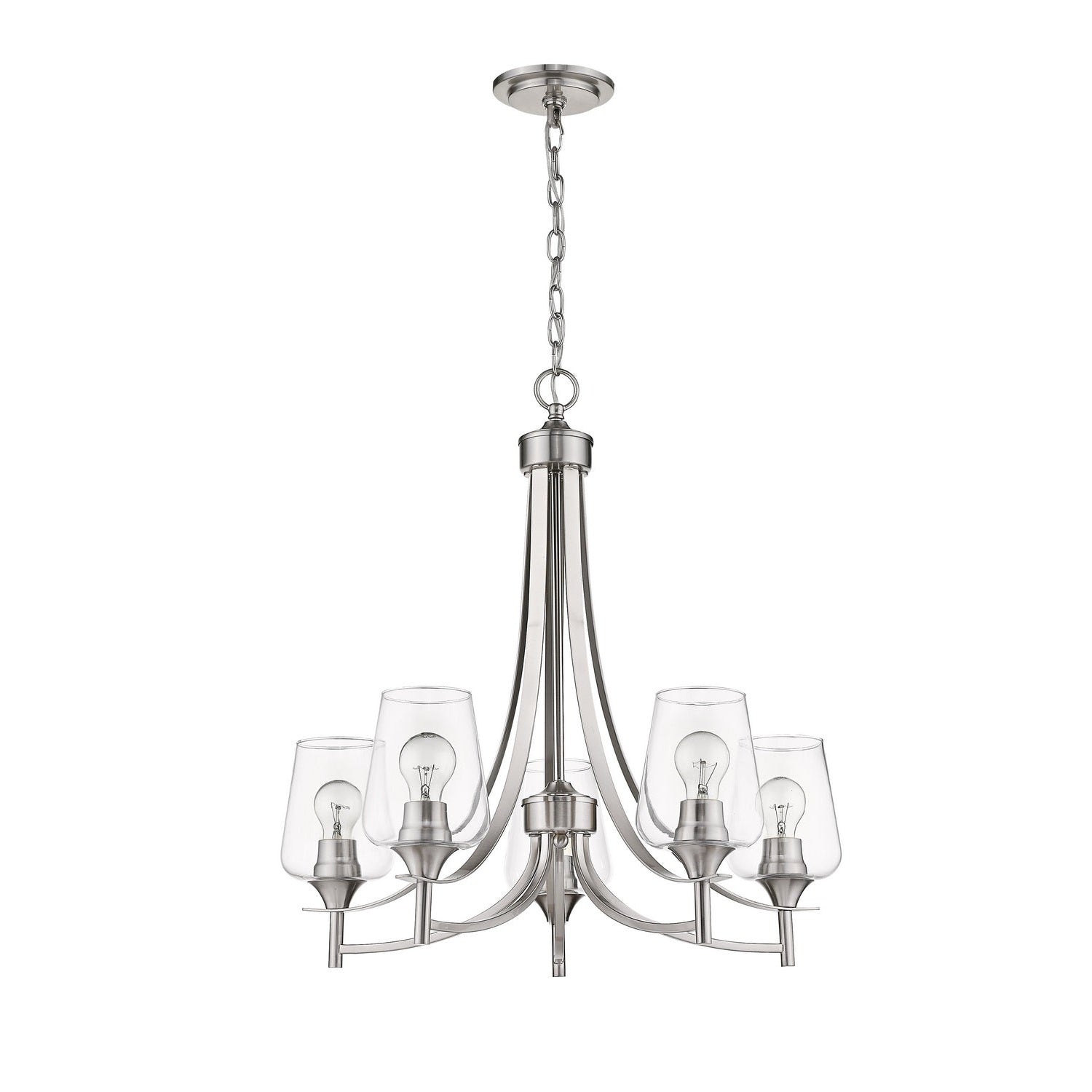 Z-Lite - 473-5BN - Five Light Chandelier - Joliet - Brushed Nickel