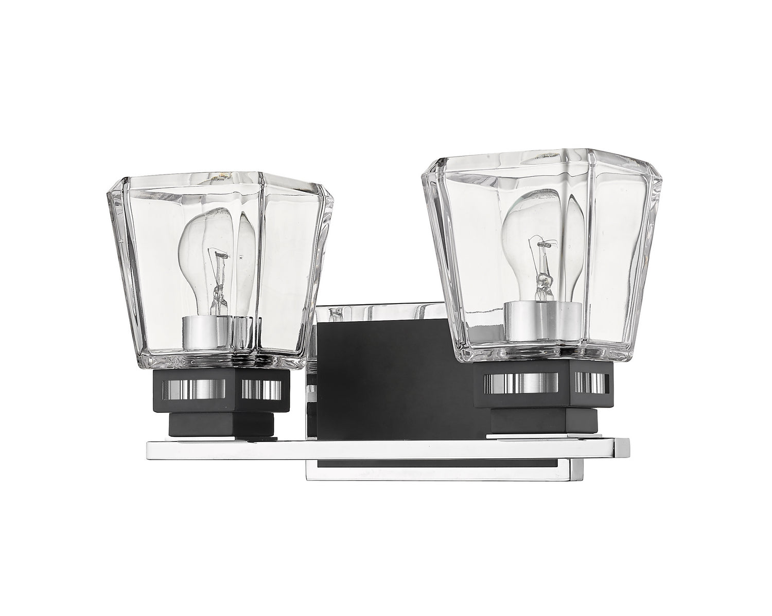 Z-Lite - 474-2V-CH-MB - Two Light Vanity - Jackson - Chrome + Matte Black