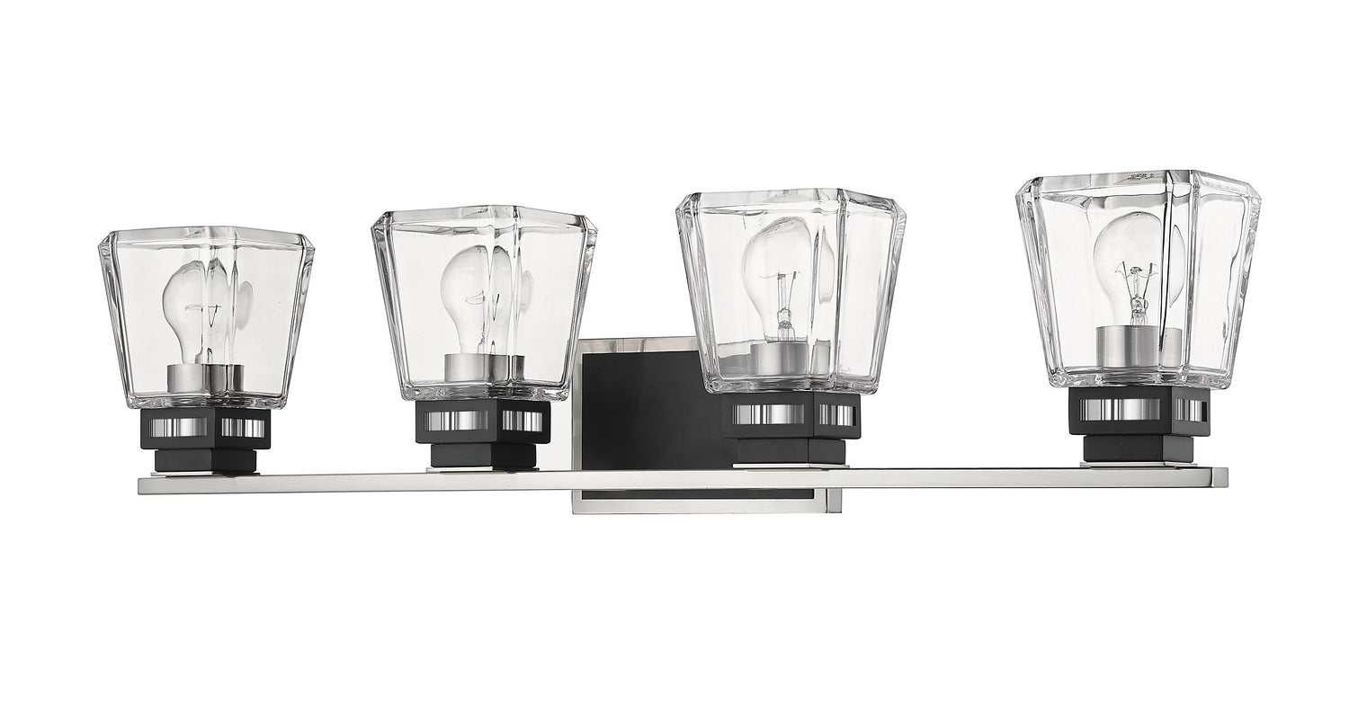 Z-Lite - 474-4V-BN-MB - Four Light Vanity - Jackson - Brushed Nickel + Matte Black
