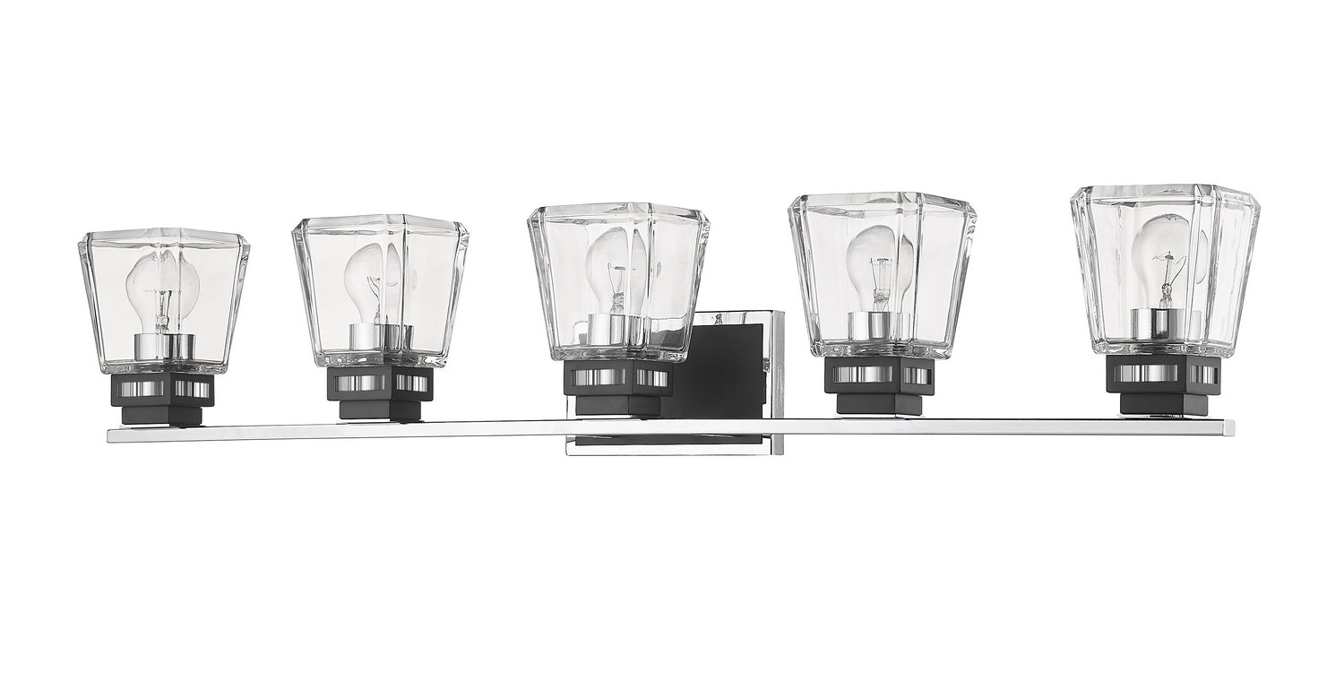 Z-Lite - 474-5V-CH-MB - Five Light Vanity - Jackson - Chrome + Matte Black