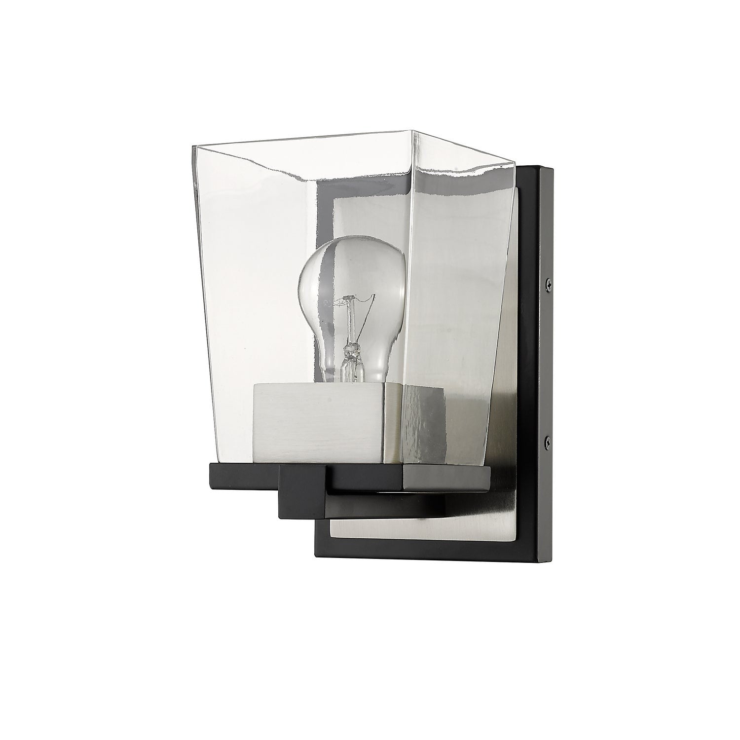 Z-Lite - 475-1S-MB-BN - One Light Wall Sconce - Bleeker Street - Matte Black + Brushed Nickel