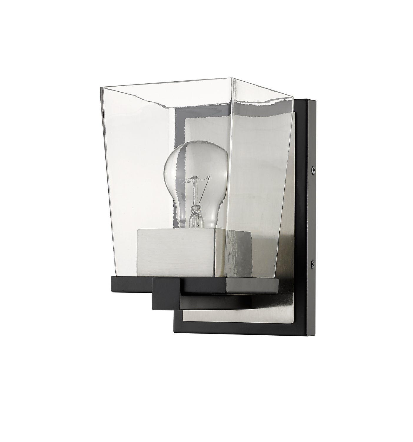 Z-Lite - 475-1S-MB-BN - One Light Wall Sconce - Bleeker Street - Matte Black + Brushed Nickel