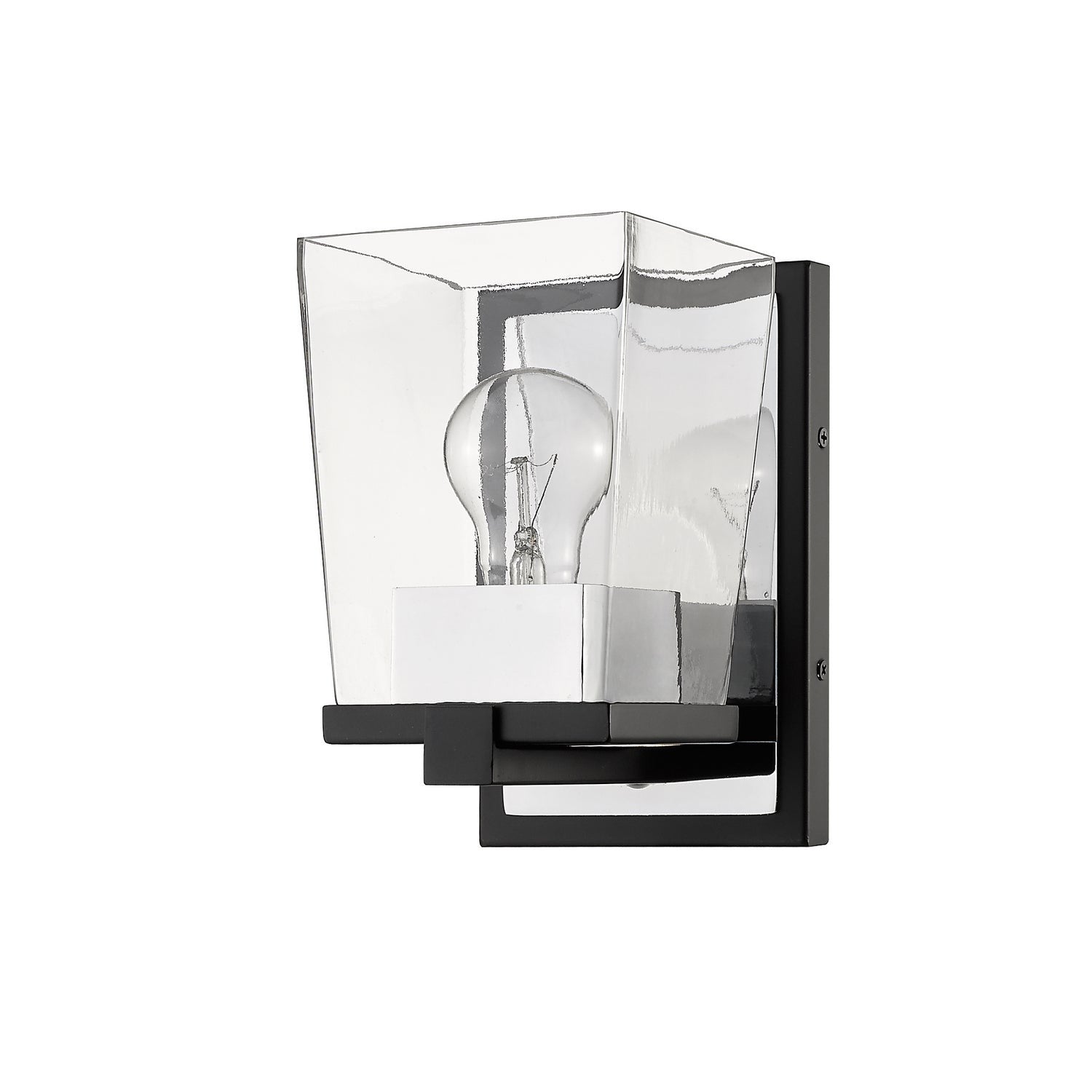 Z-Lite - 475-1S-MB-CH - One Light Wall Sconce - Bleeker Street - Matte Black + Chrome