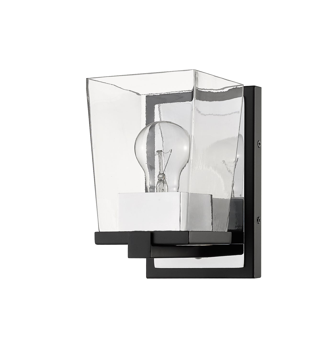 Z-Lite - 475-1S-MB-CH - One Light Wall Sconce - Bleeker Street - Matte Black + Chrome